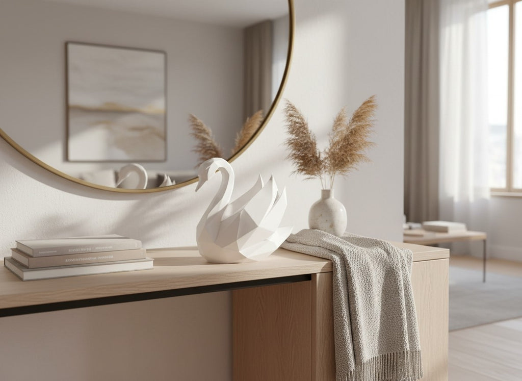 Graceful Swan – Low-Poly Sculpture