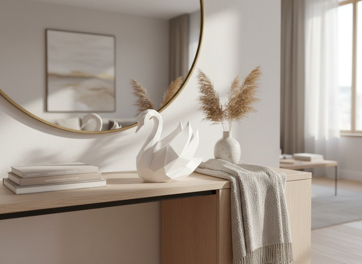 Graceful Swan — Low-Poly Decorative Sculpture