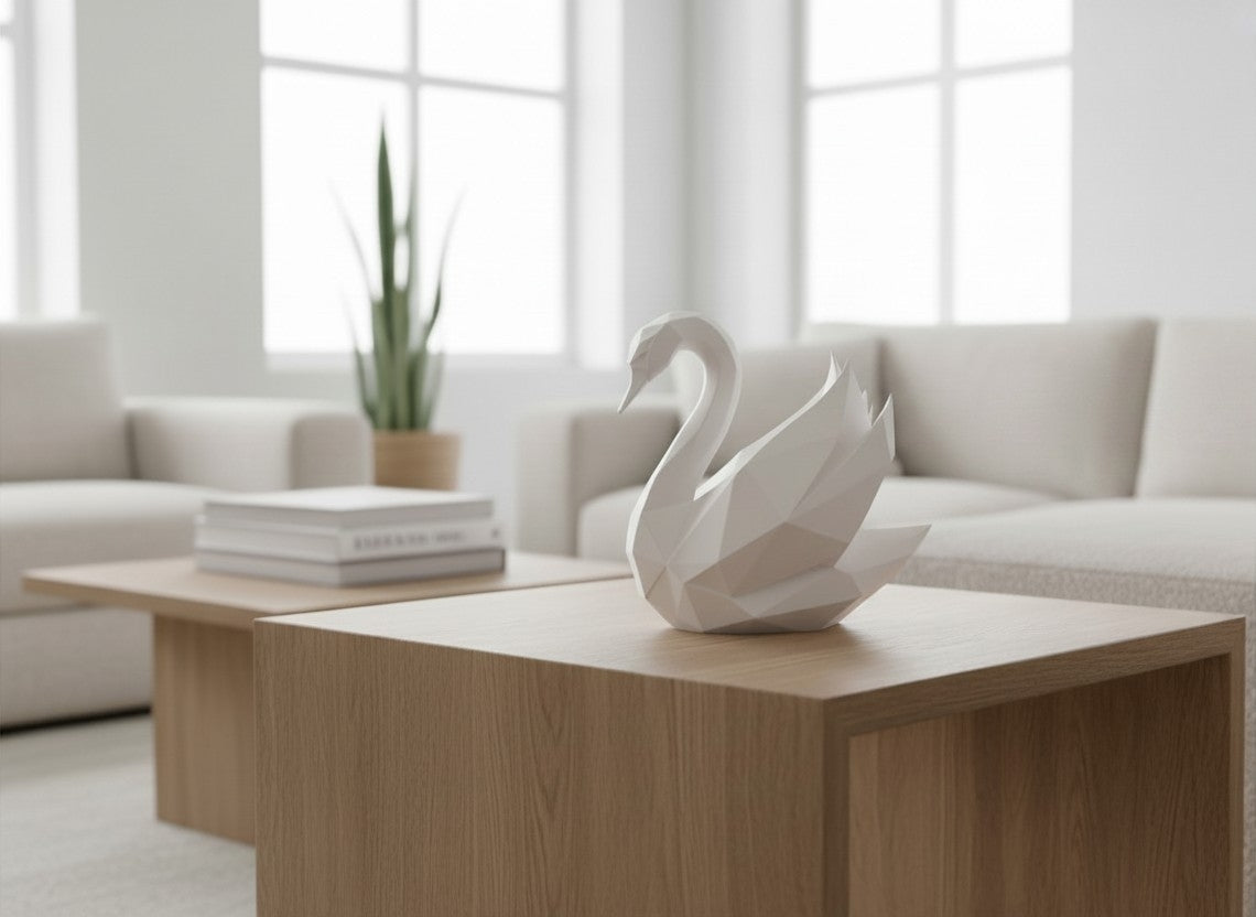 Graceful Swan — Low-Poly Decorative Sculpture