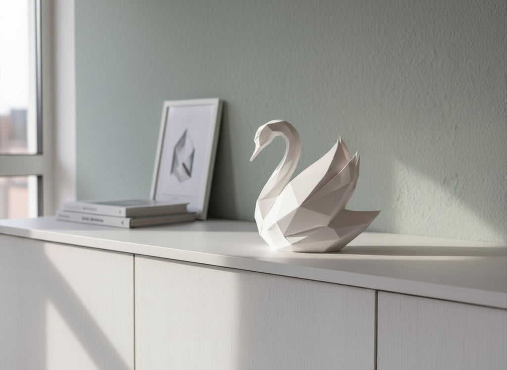 Graceful Swan – Low-Poly Sculpture