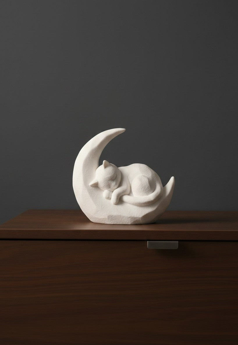 Sleeping Kitten on a Crescent Moon