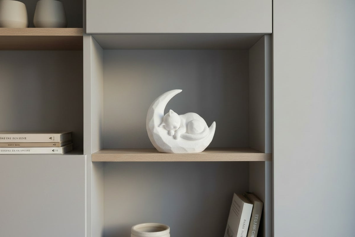 Sleeping Kitten on a Crescent Moon