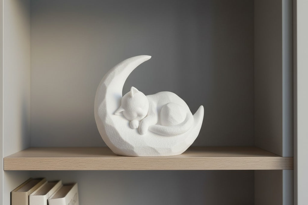 Sleeping Kitten on a Crescent Moon