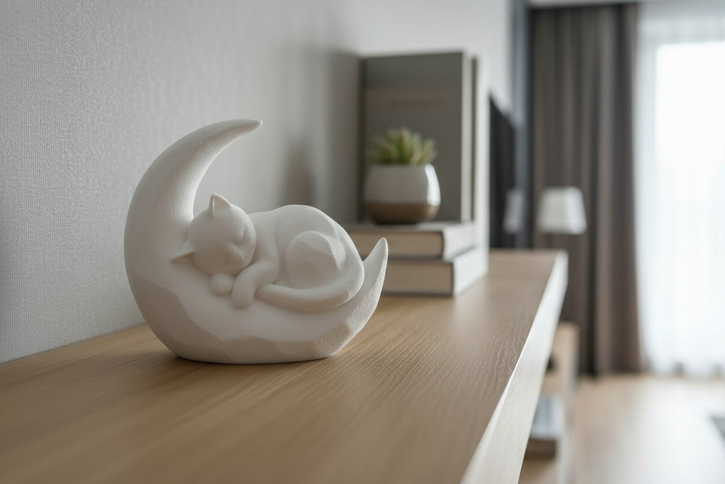 Sleeping Kitten on a Crescent Moon