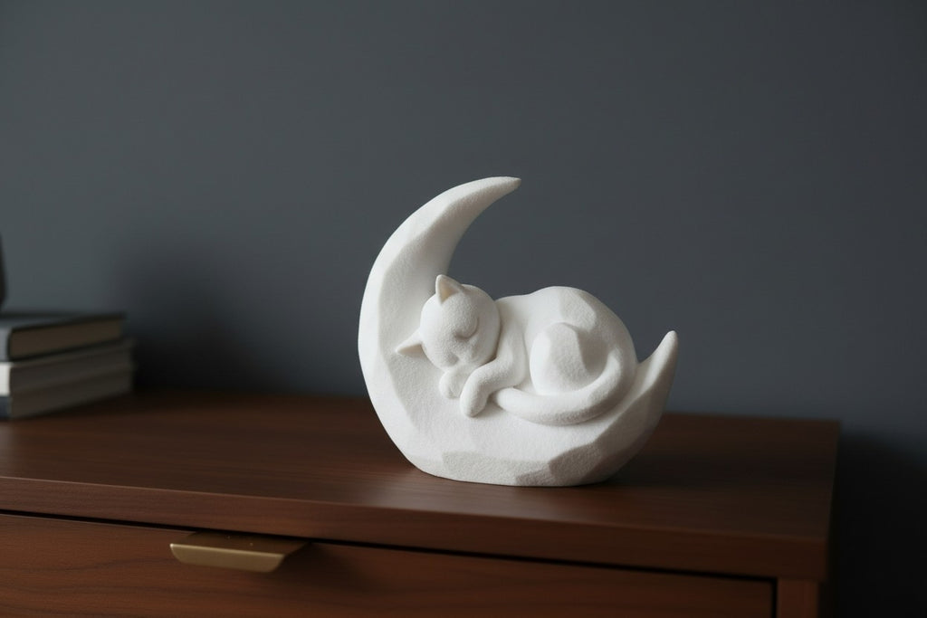 Sleeping Kitten on a Crescent Moon