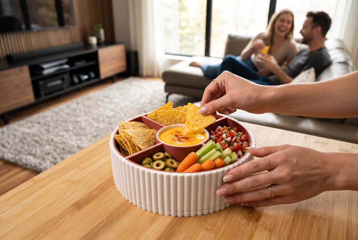360-Degree Rotatable Ribbed Multi-Tray rotating with vegetables