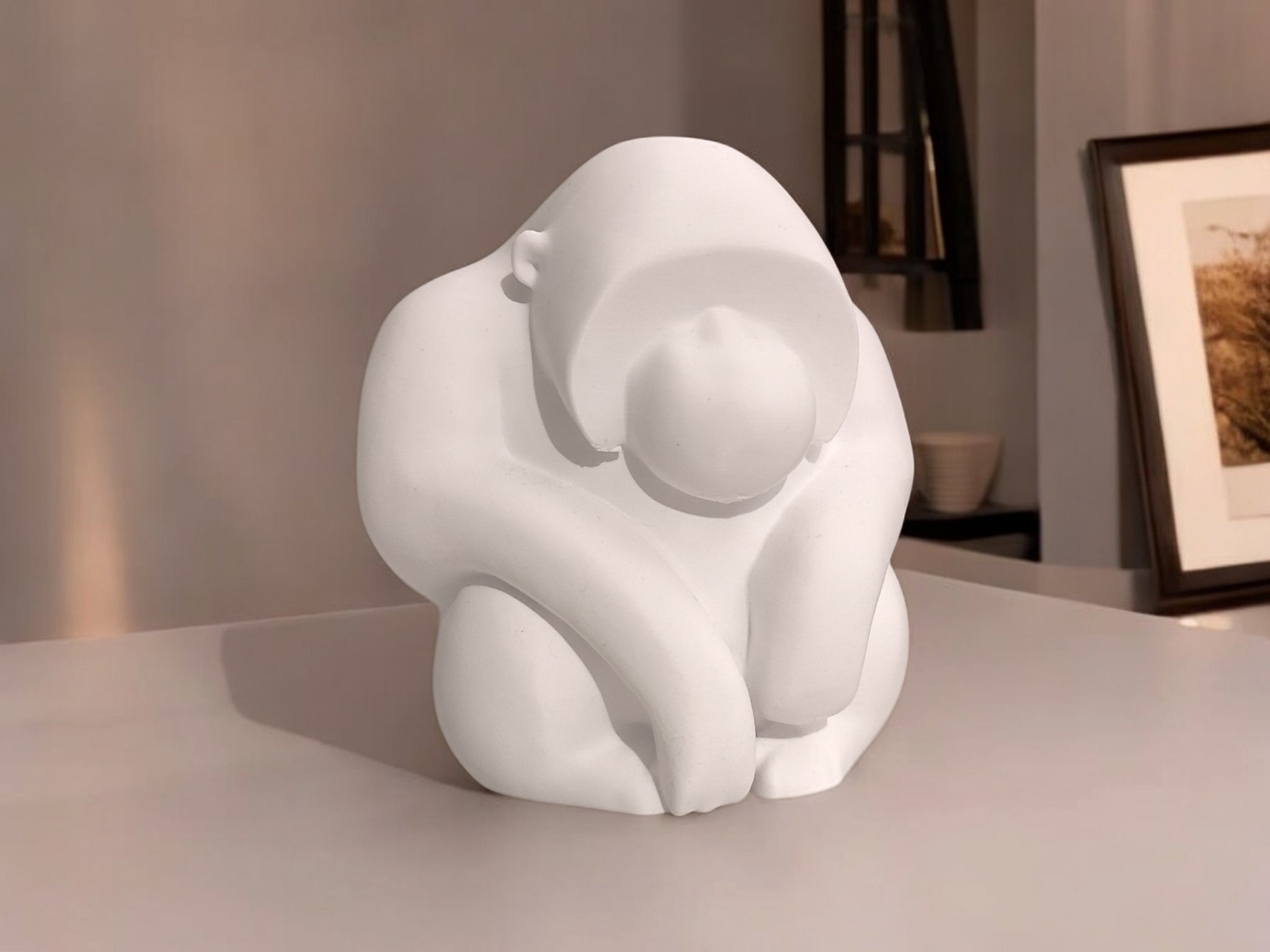 A Thoughtful Ape, Sculpted in 3D