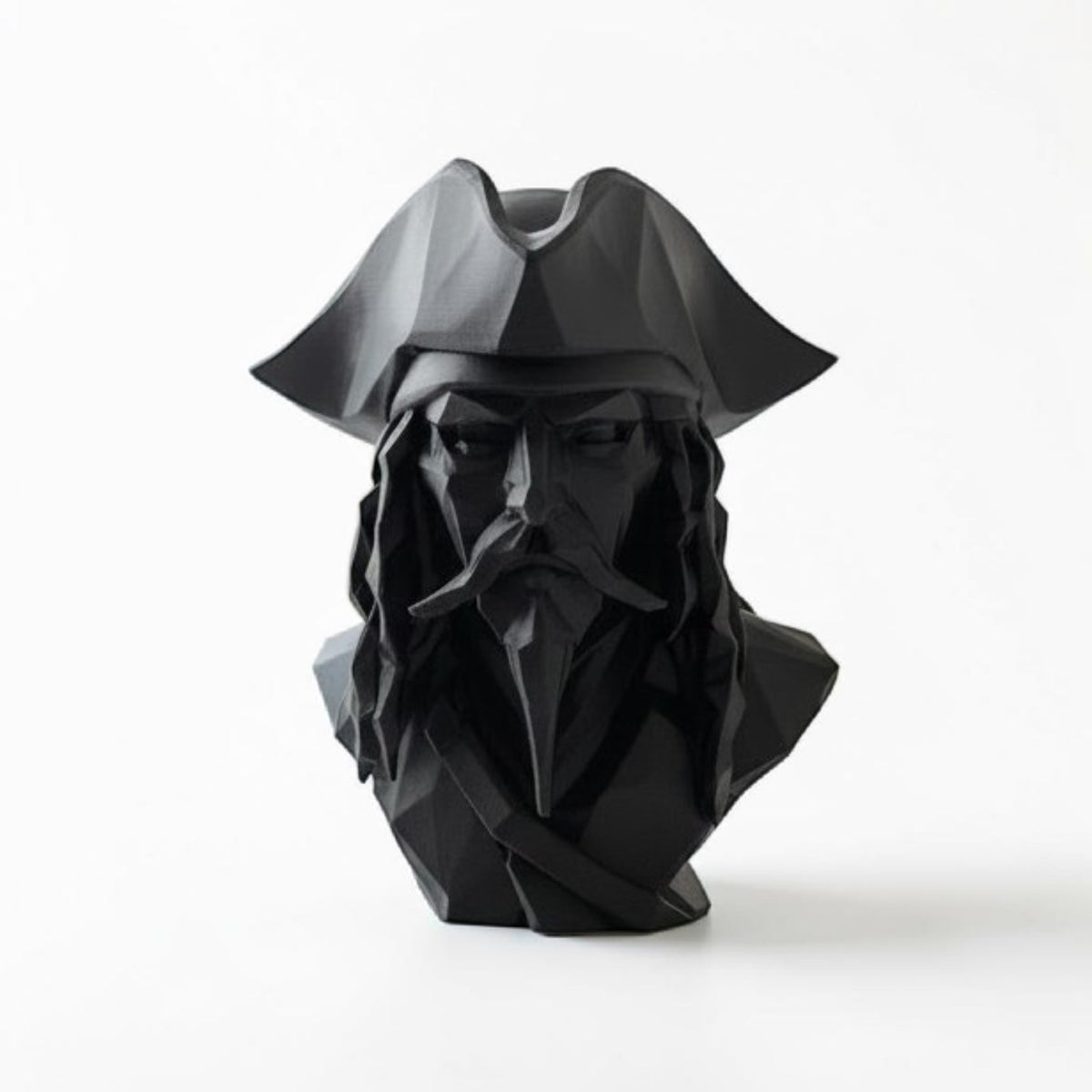 Caribbean Pirate Bust — Low-Poly Decorative Sculpture