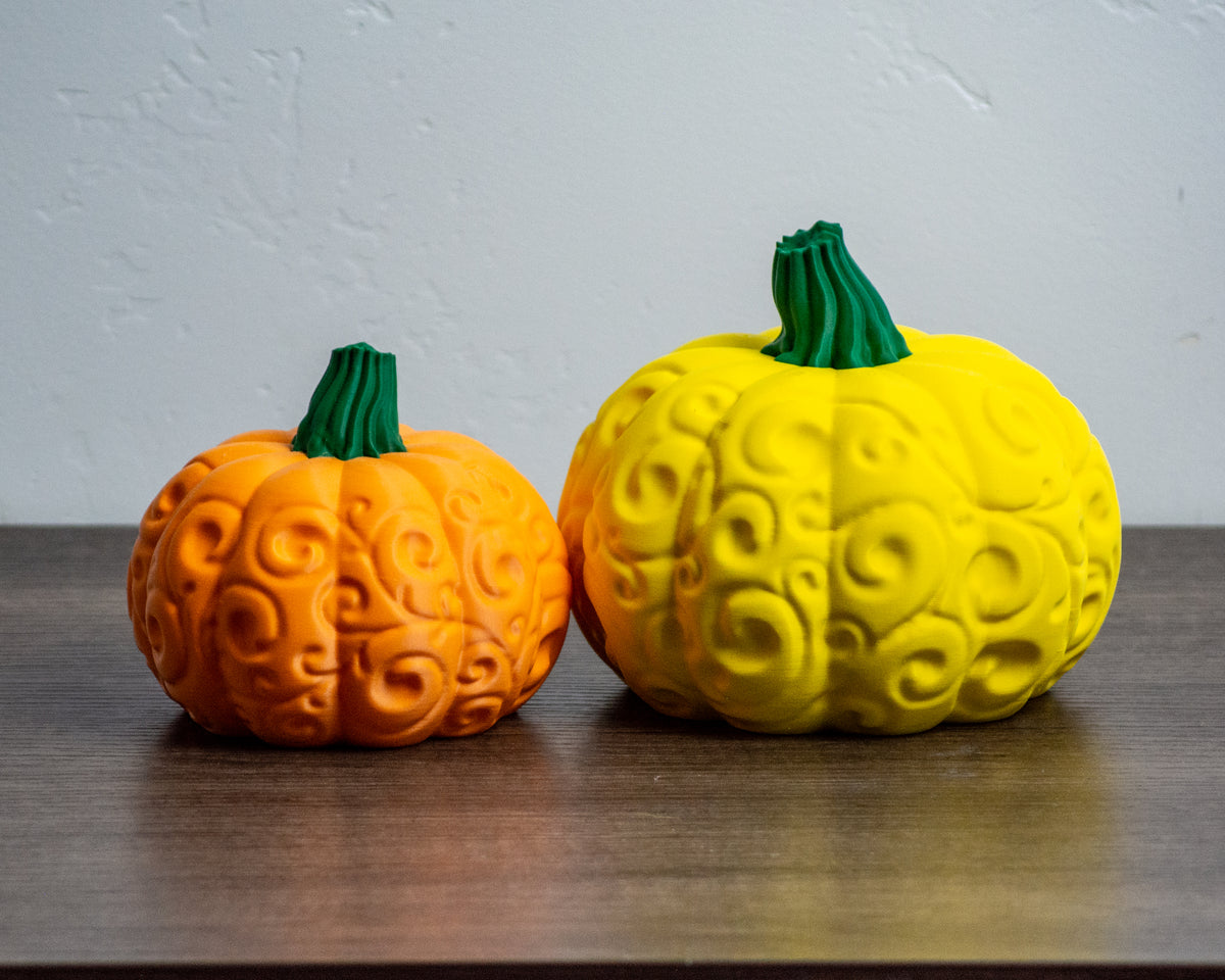 Sea-green spiral swirl pumpkin