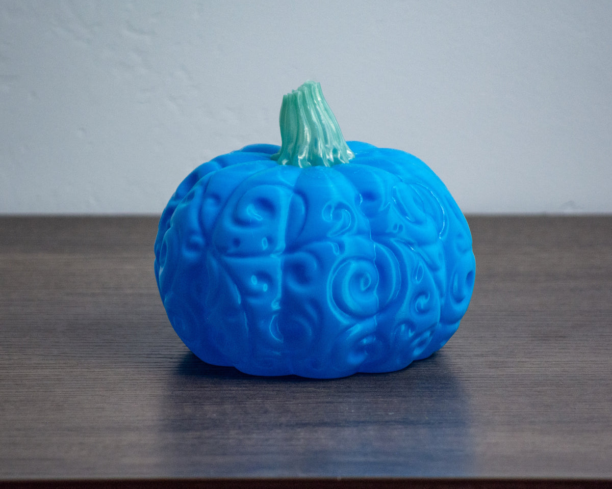 Close view of orange swirl pumpkin