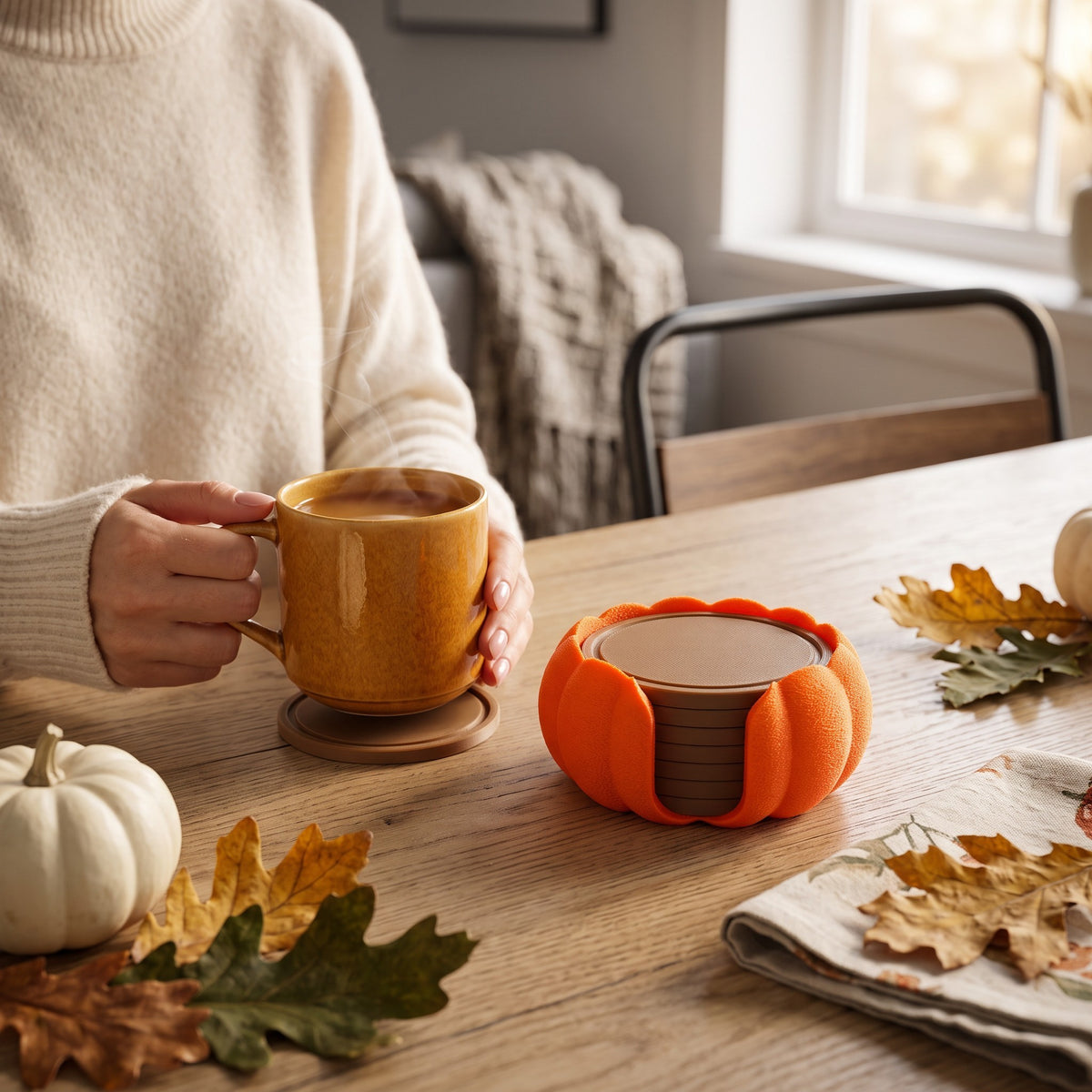 Pumpkin coaster set lifestyle shot 8
