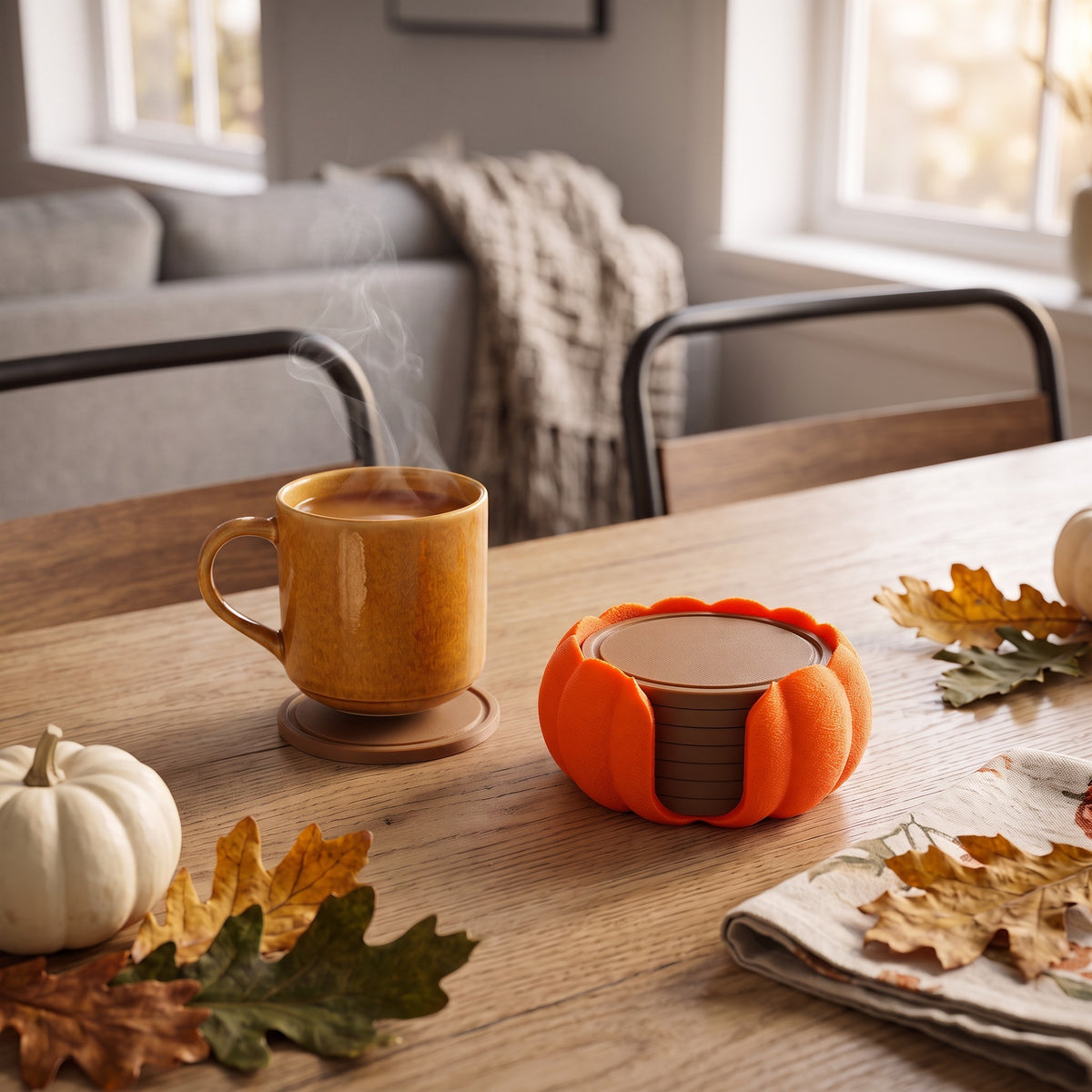 Pumpkin coaster set lifestyle shot 9