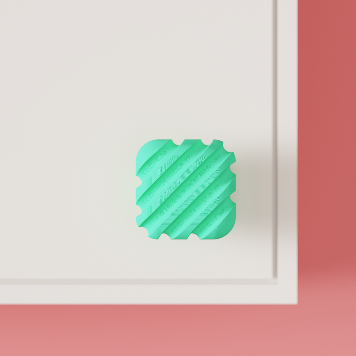 Modern Ribbed Cabinet Handle