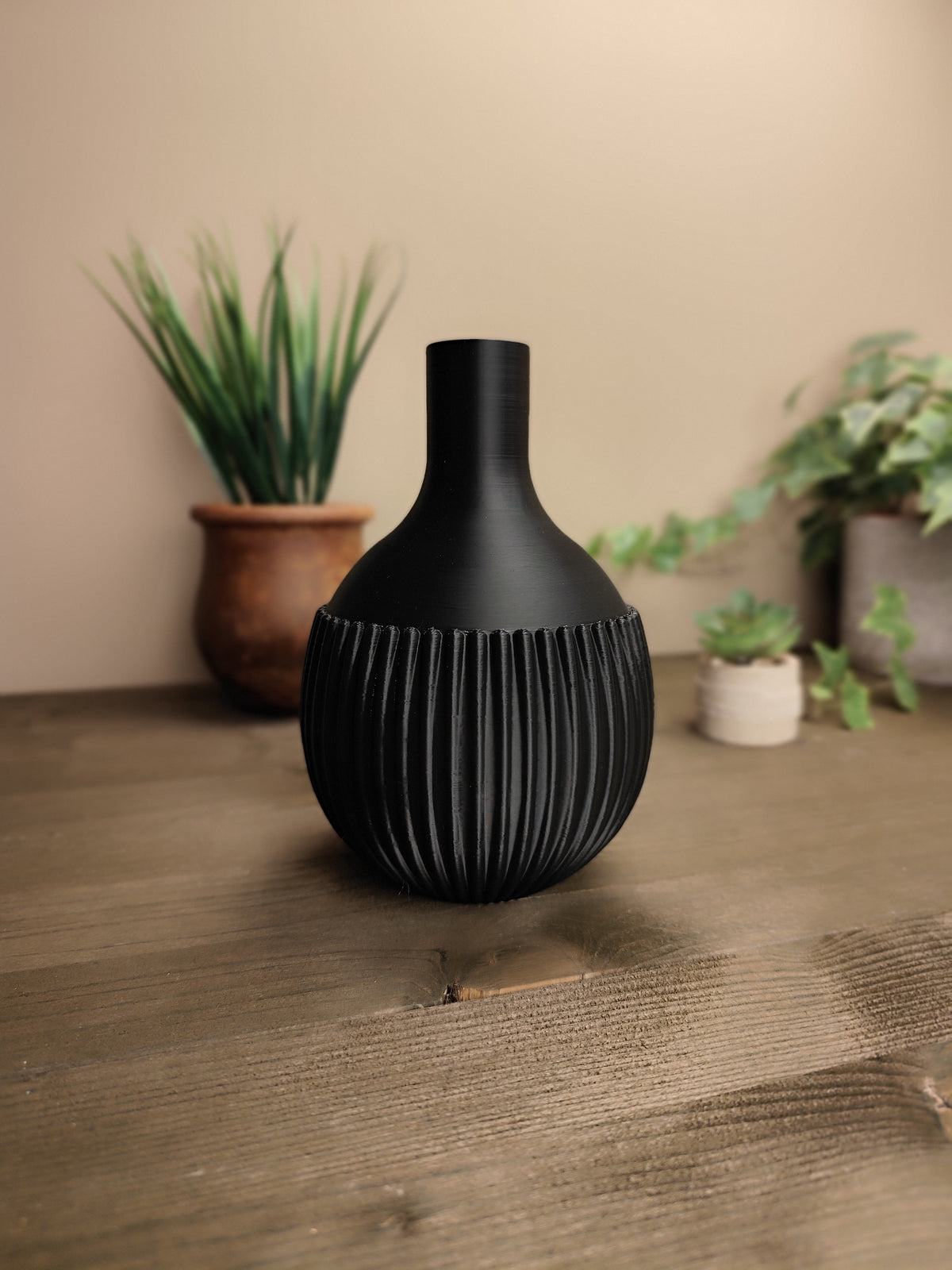 Half-Ribbed Minimalist Vase