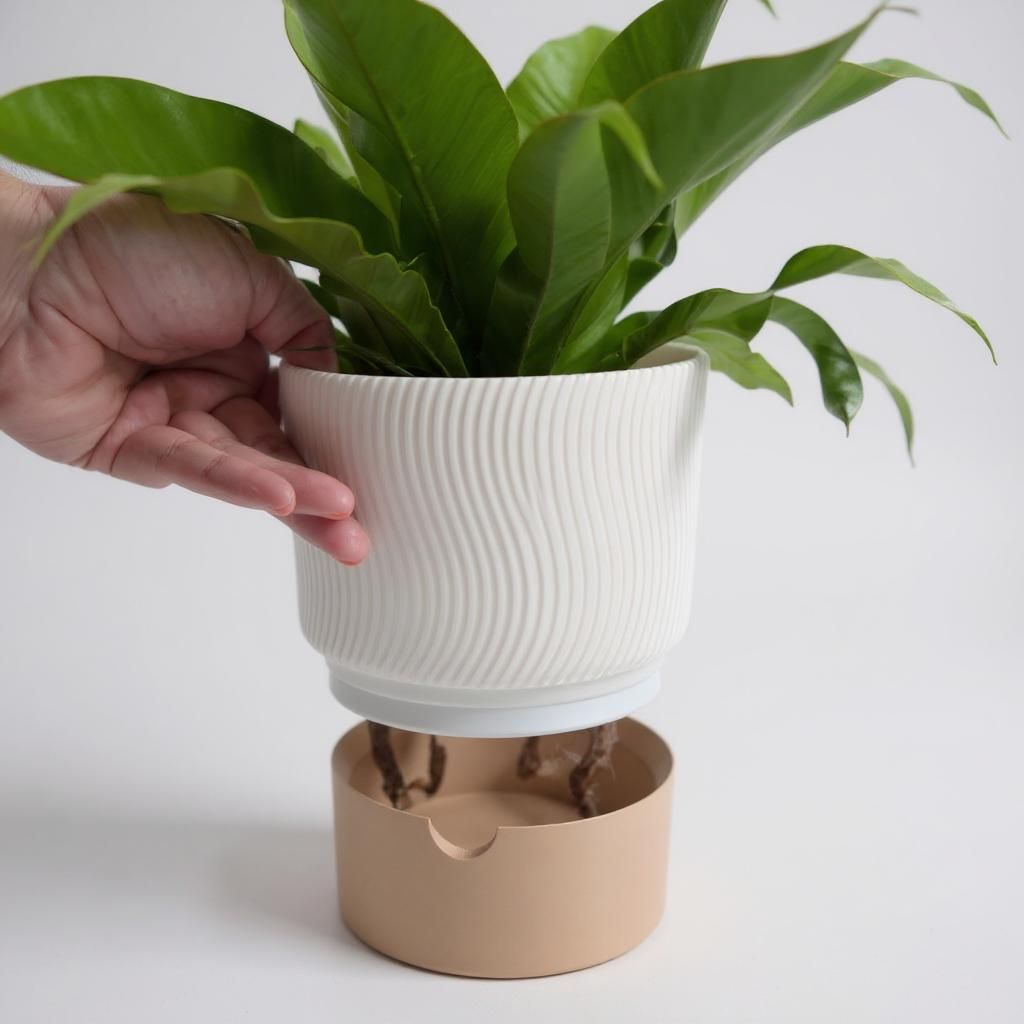2-Piece Ribbed Planter Set