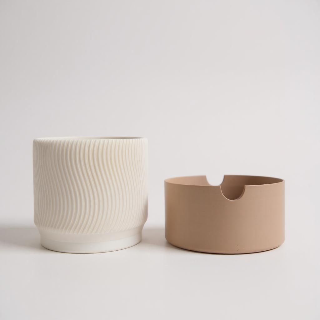 2-Piece Ribbed Planter Set