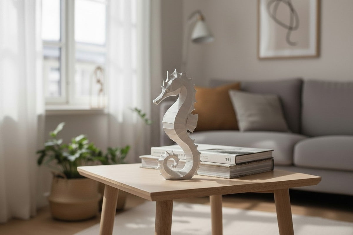 Decorative Seahorse Sculpture — Modern Coastal Home Décor