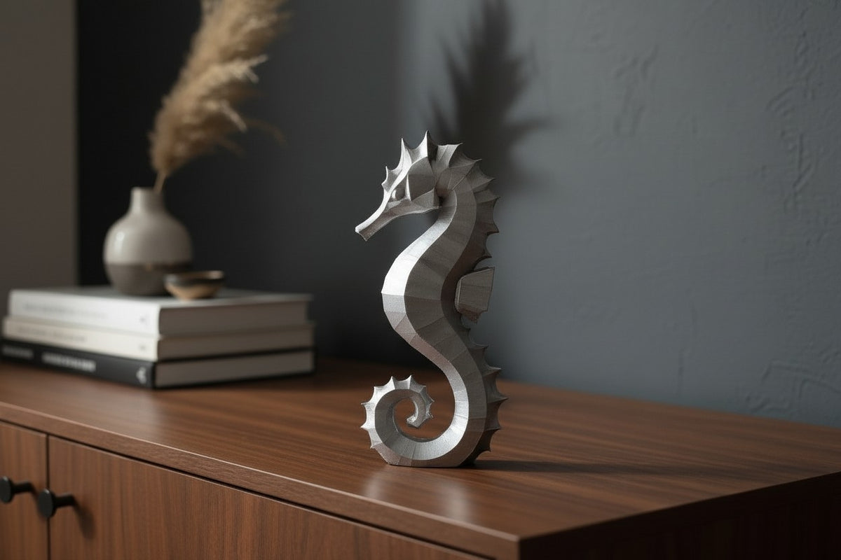 Decorative Seahorse Sculpture — Modern Coastal Home Décor