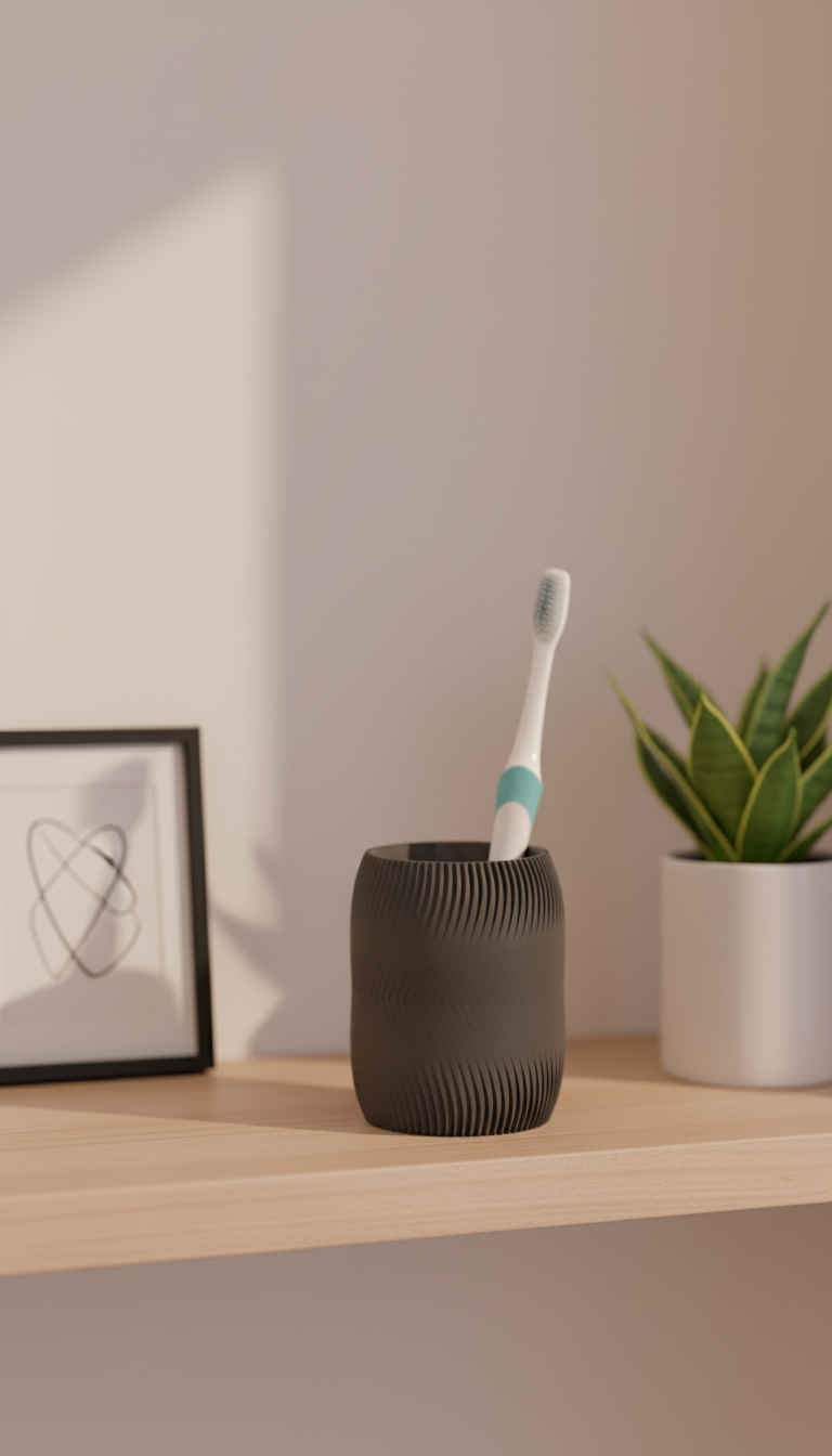 Textured Bathroom Organizer Cup