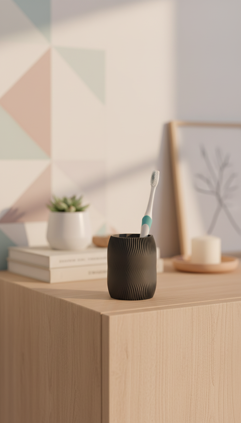 Textured Bathroom Organizer Cup