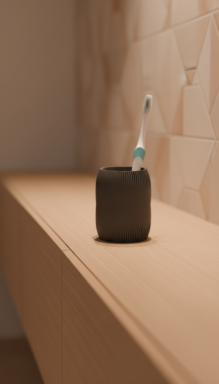 Textured Bathroom Organizer Cup