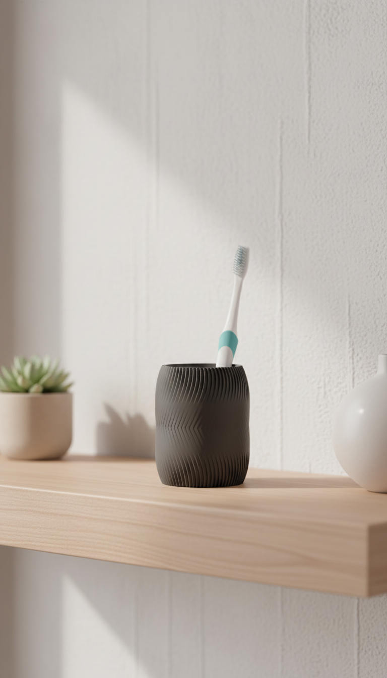 Textured Bathroom Organizer Cup