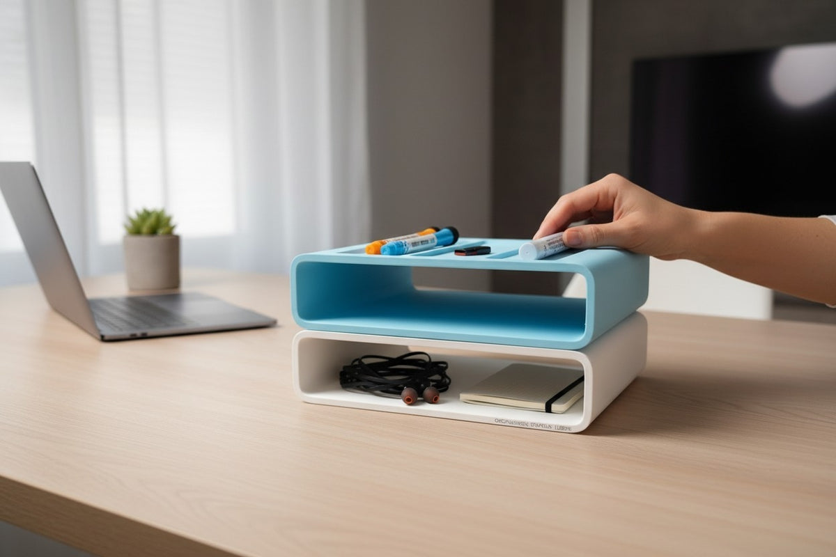 Modular Stackable Office Organizer — Desk Storage Solution