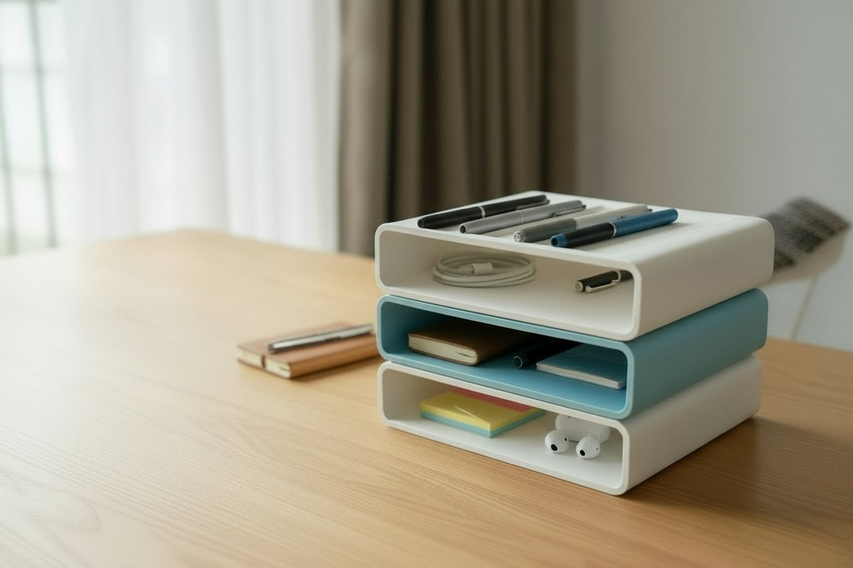 Modular Stackable Office Organizer — Desk Storage Solution