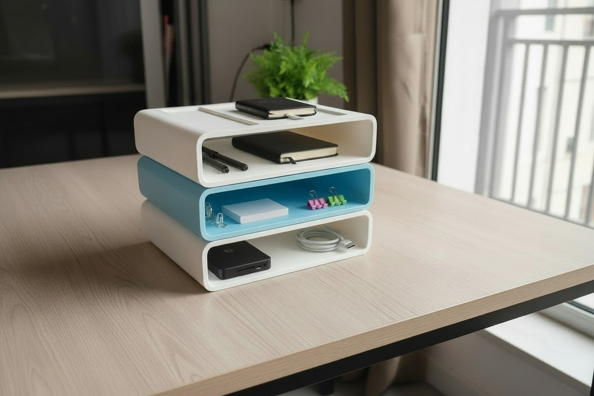 Modular Stackable Office Organizer — Desk Storage Solution