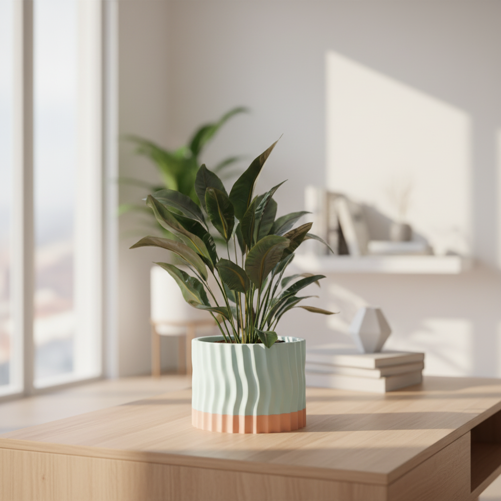 Wavy Two-Part Planter