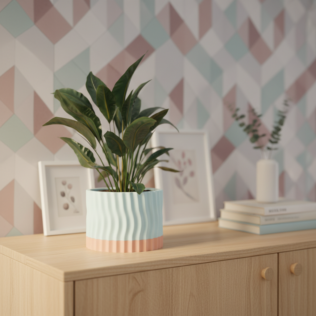 Wavy Two-Part Planter