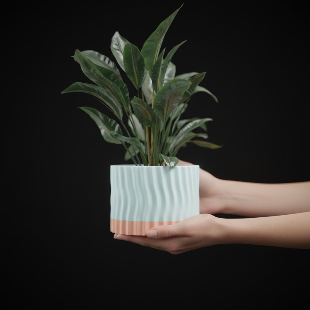 Wavy Two-Part Planter