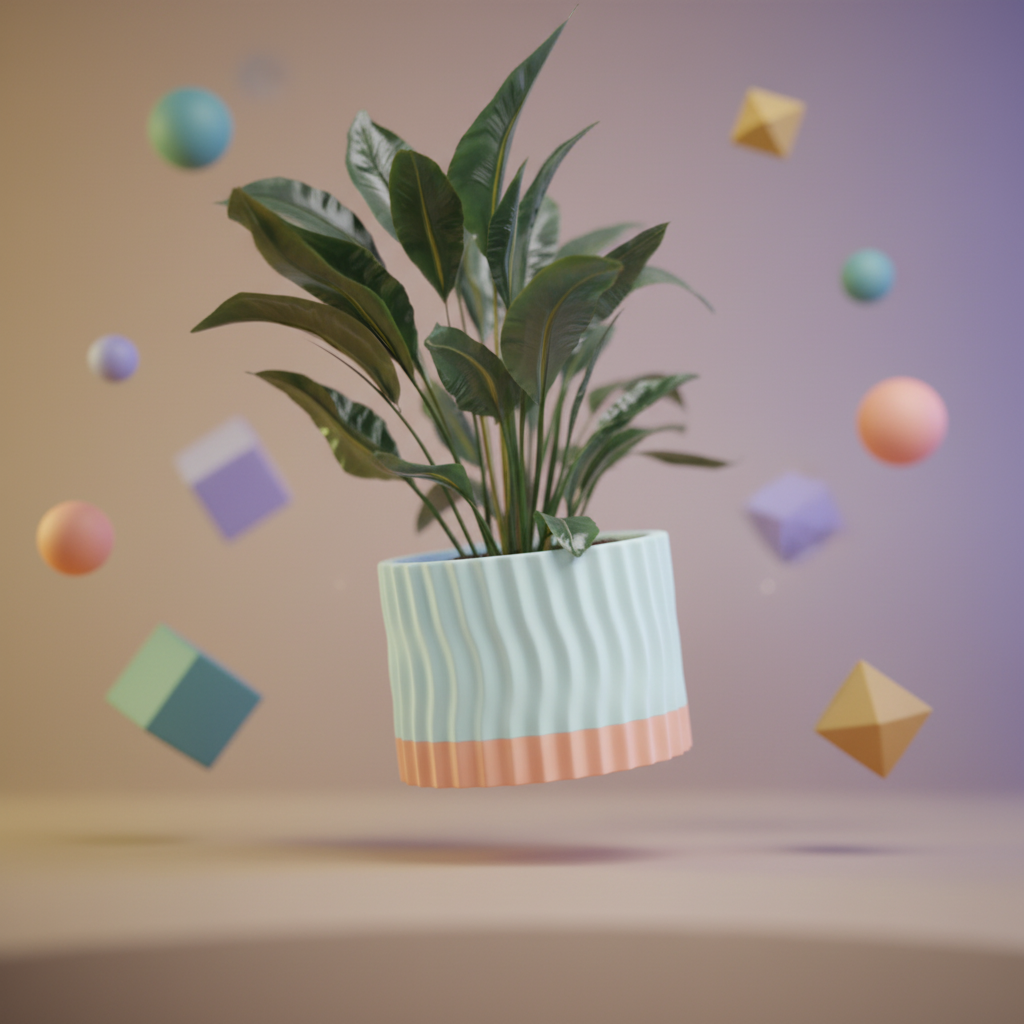 Wavy Two-Part Planter