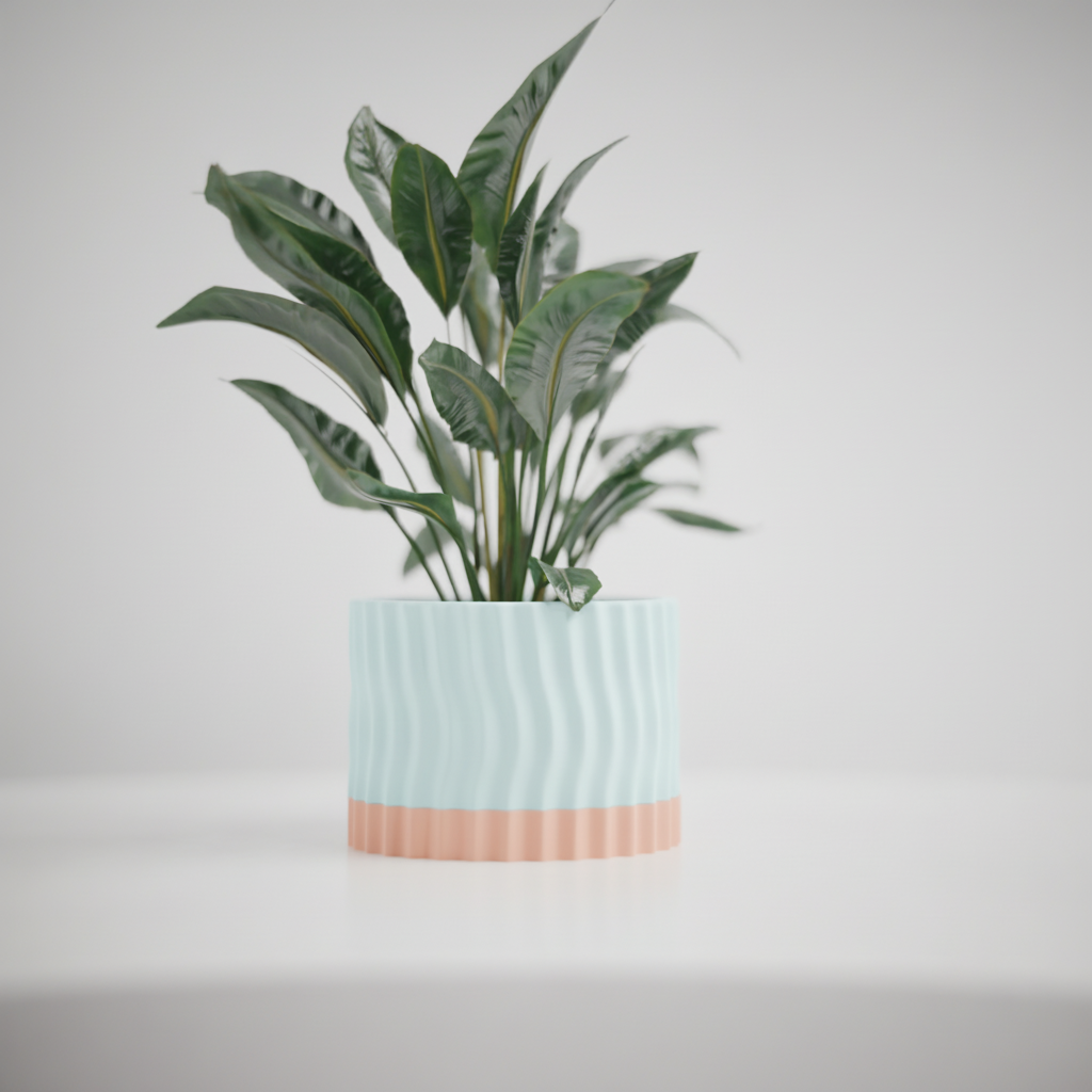 Wavy Two-Part Planter