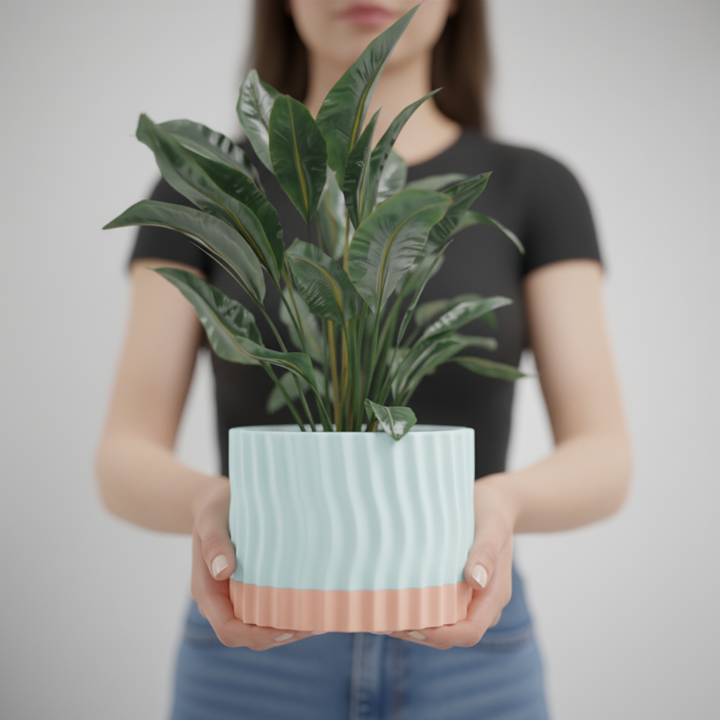 Wavy Two-Part Planter