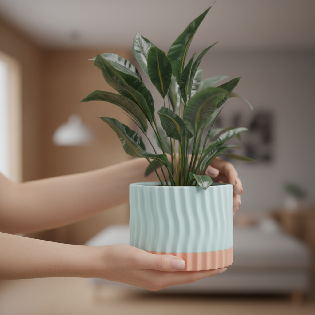 Wavy Two-Part Planter