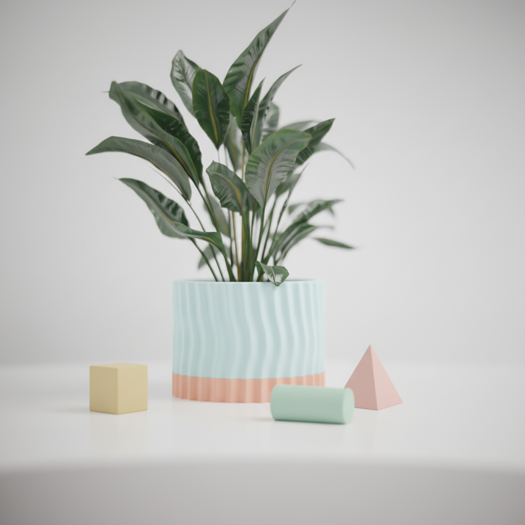 Wavy Two-Part Planter