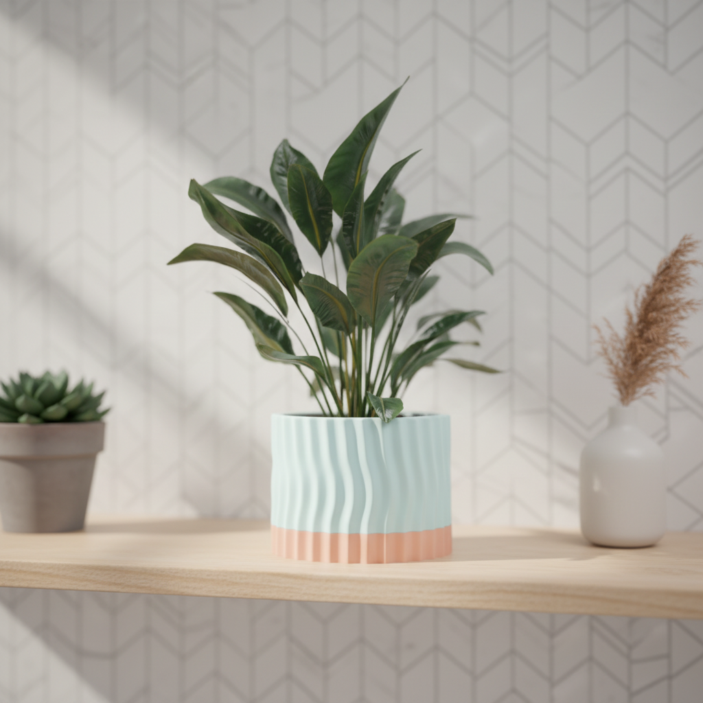 Wavy Two-Part Planter