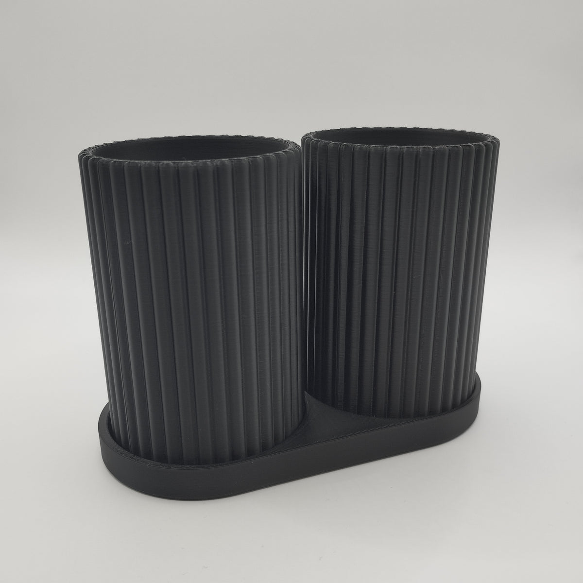 Ribbed Dual Toothbrush Holder — Bathroom Organiser