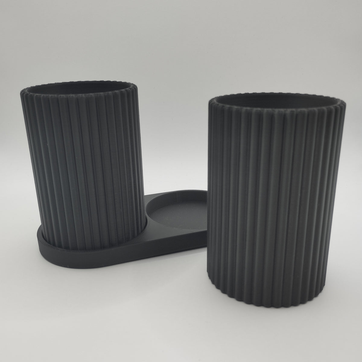 Ribbed Dual Toothbrush Holder — Bathroom Organiser