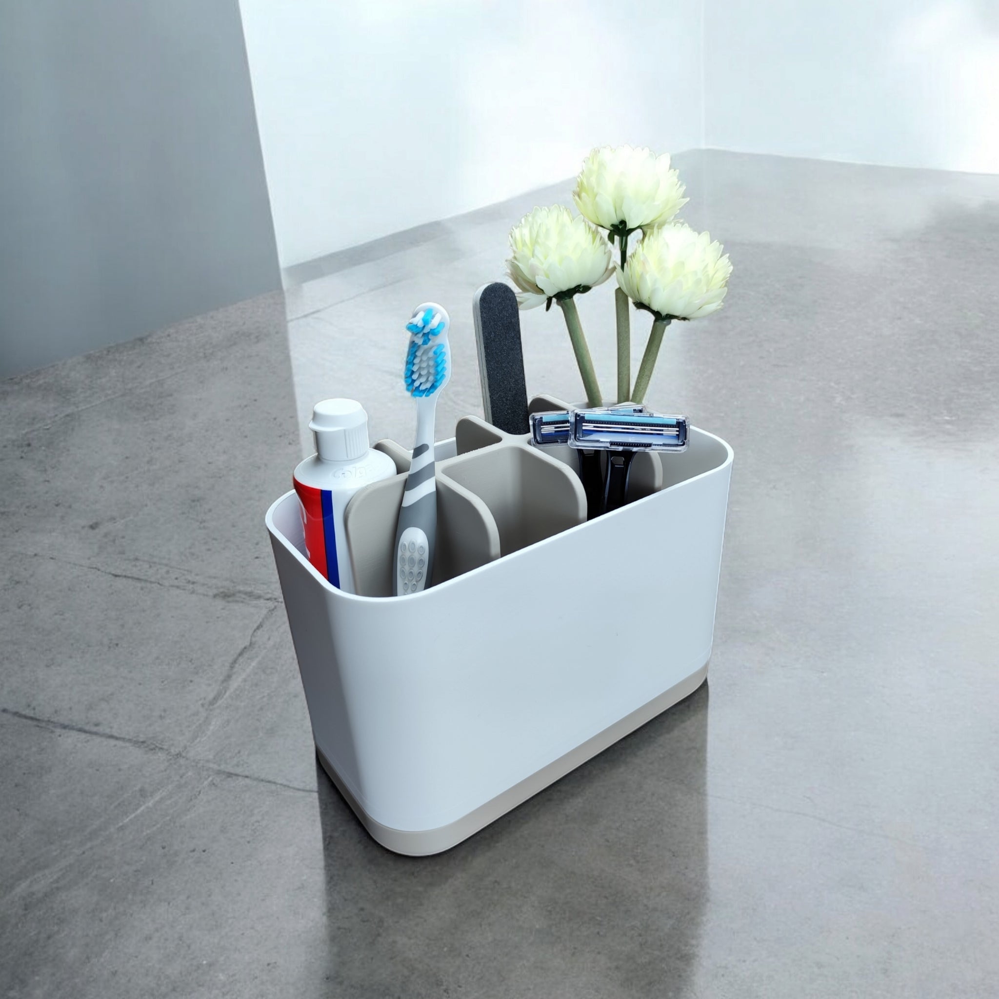 The Modern Two-Tone Bathroom Organizer