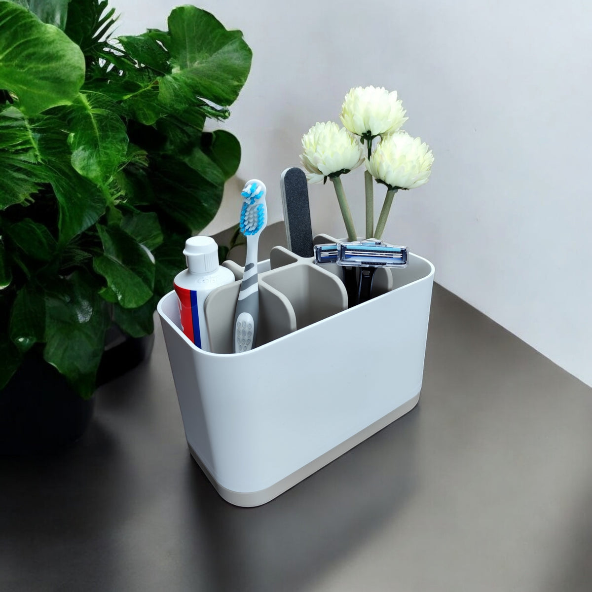 The Modern Two-Tone Bathroom Organizer