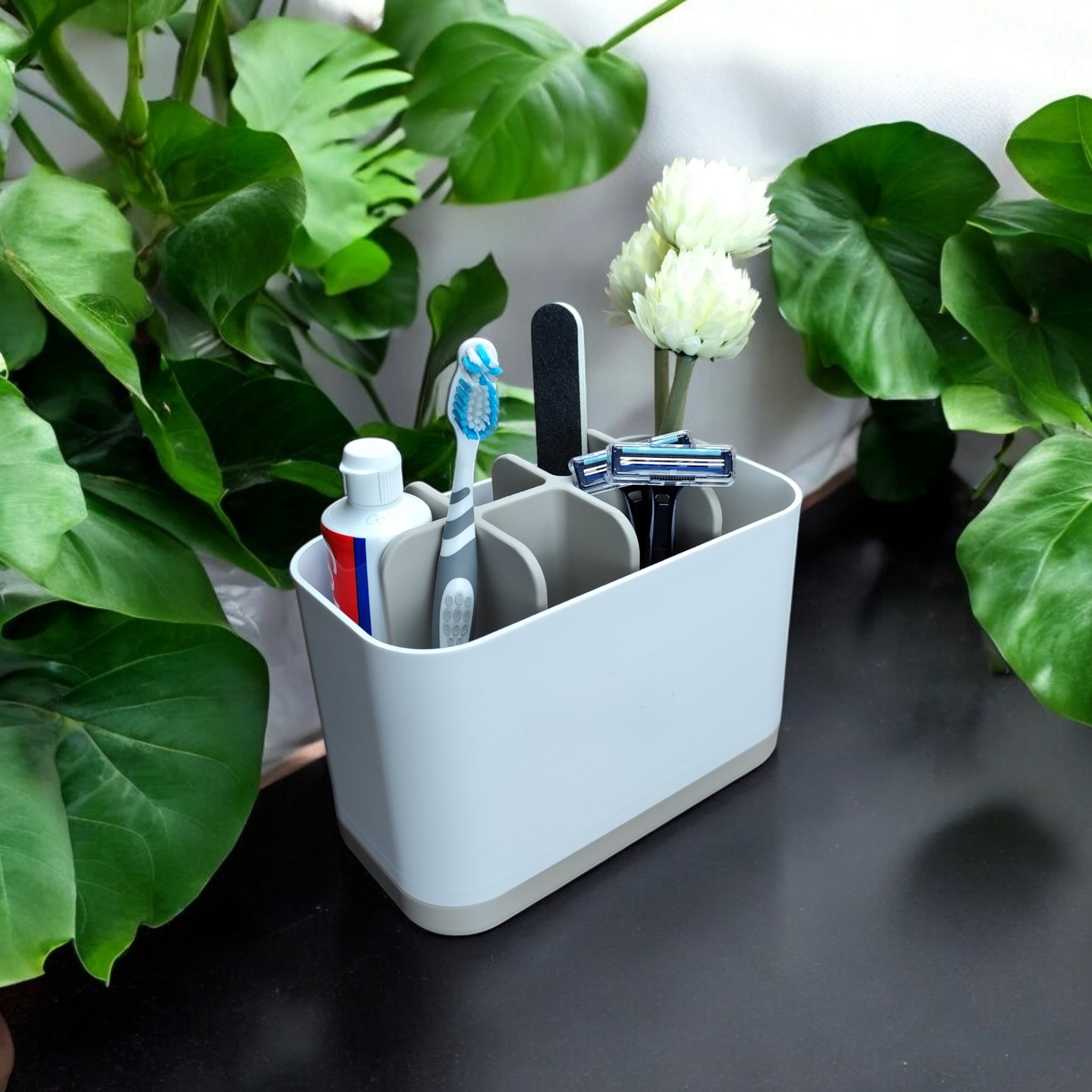 The Modern Two-Tone Bathroom Organizer