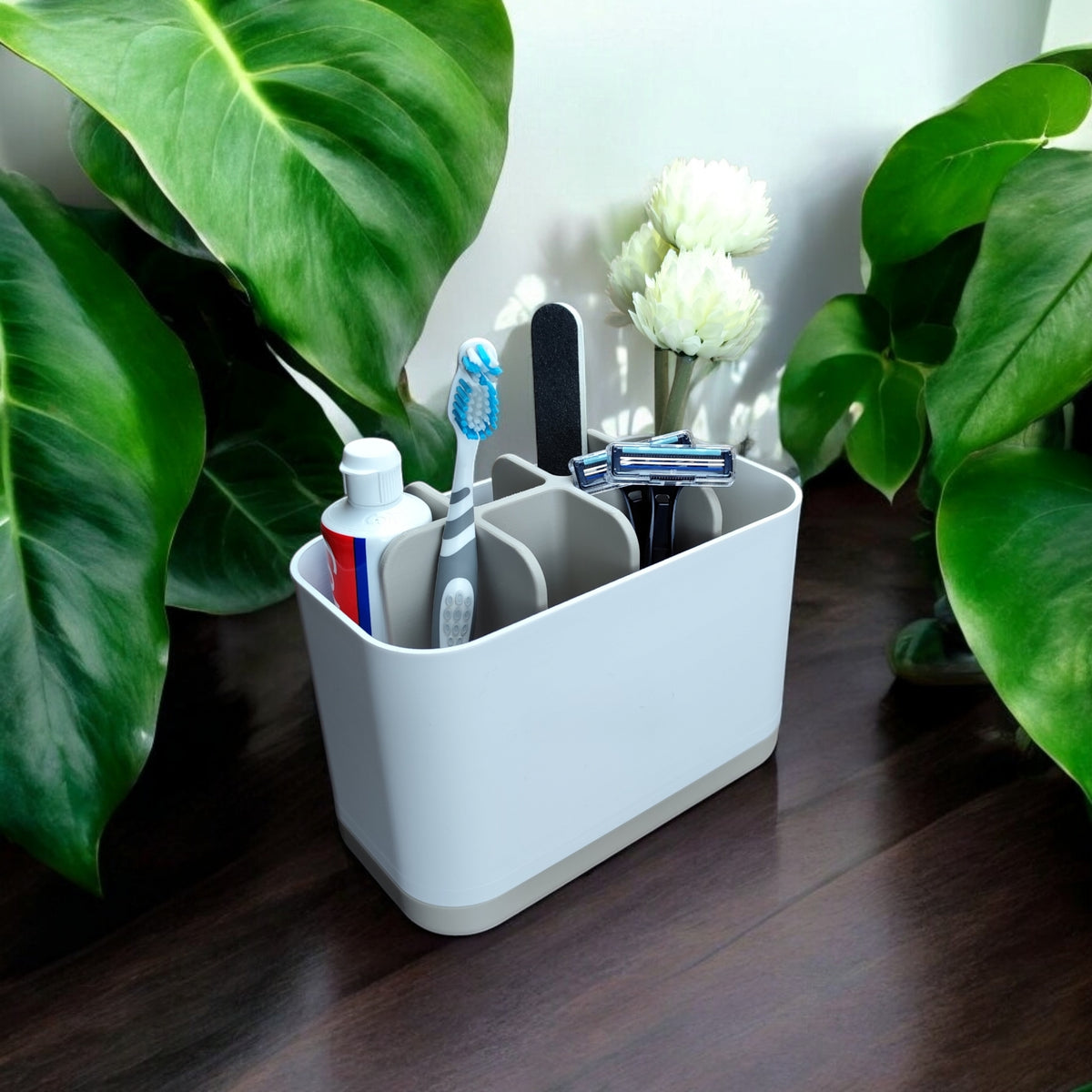 The Modern Two-Tone Bathroom Organizer