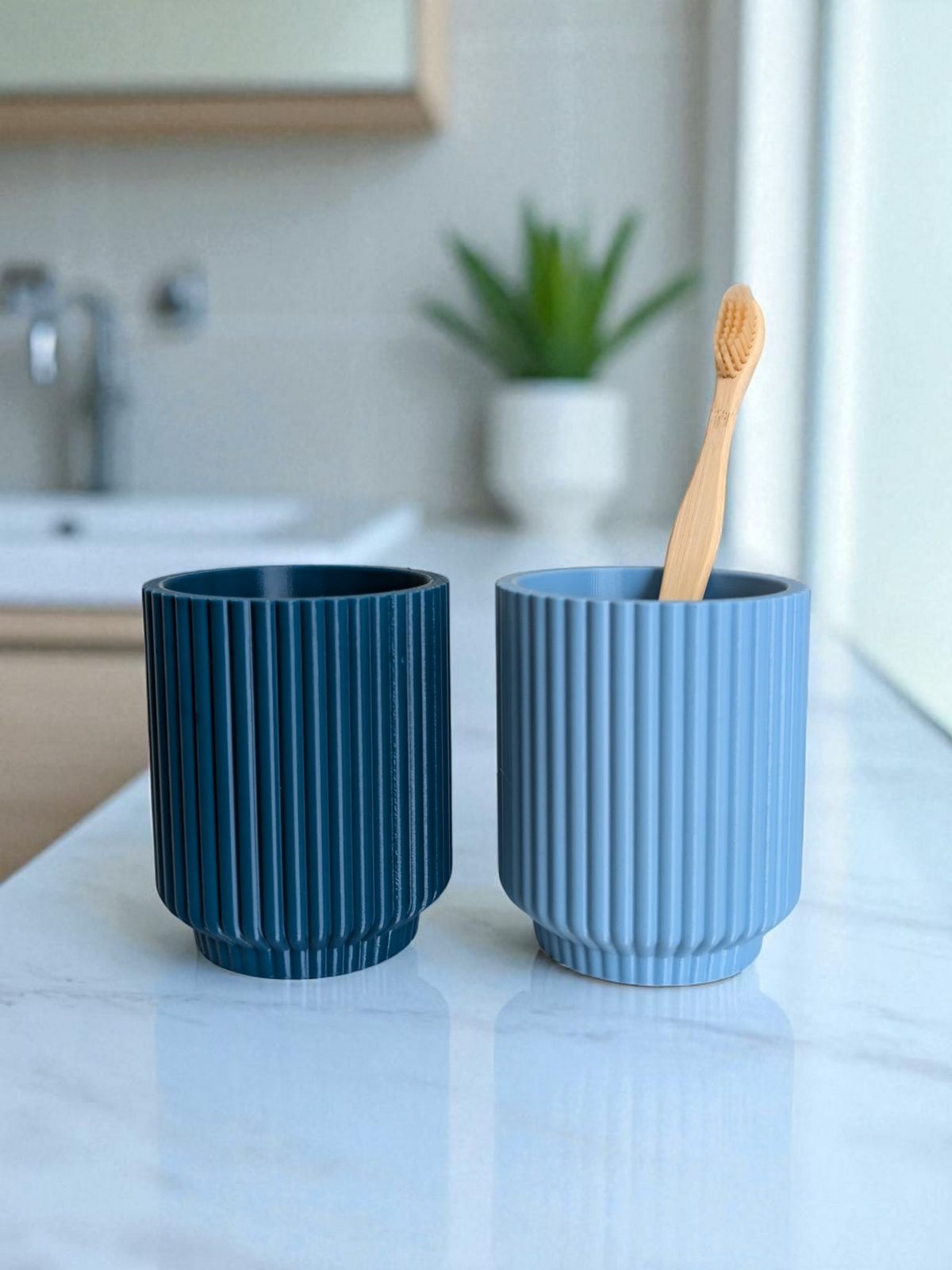 A Matching Set of Toothbrush Cups