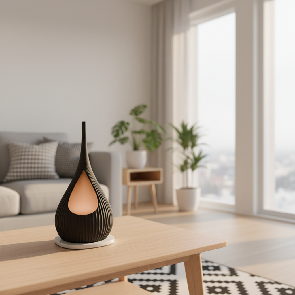 Teardrop Ribbed Modern Lamp lifestyle living room