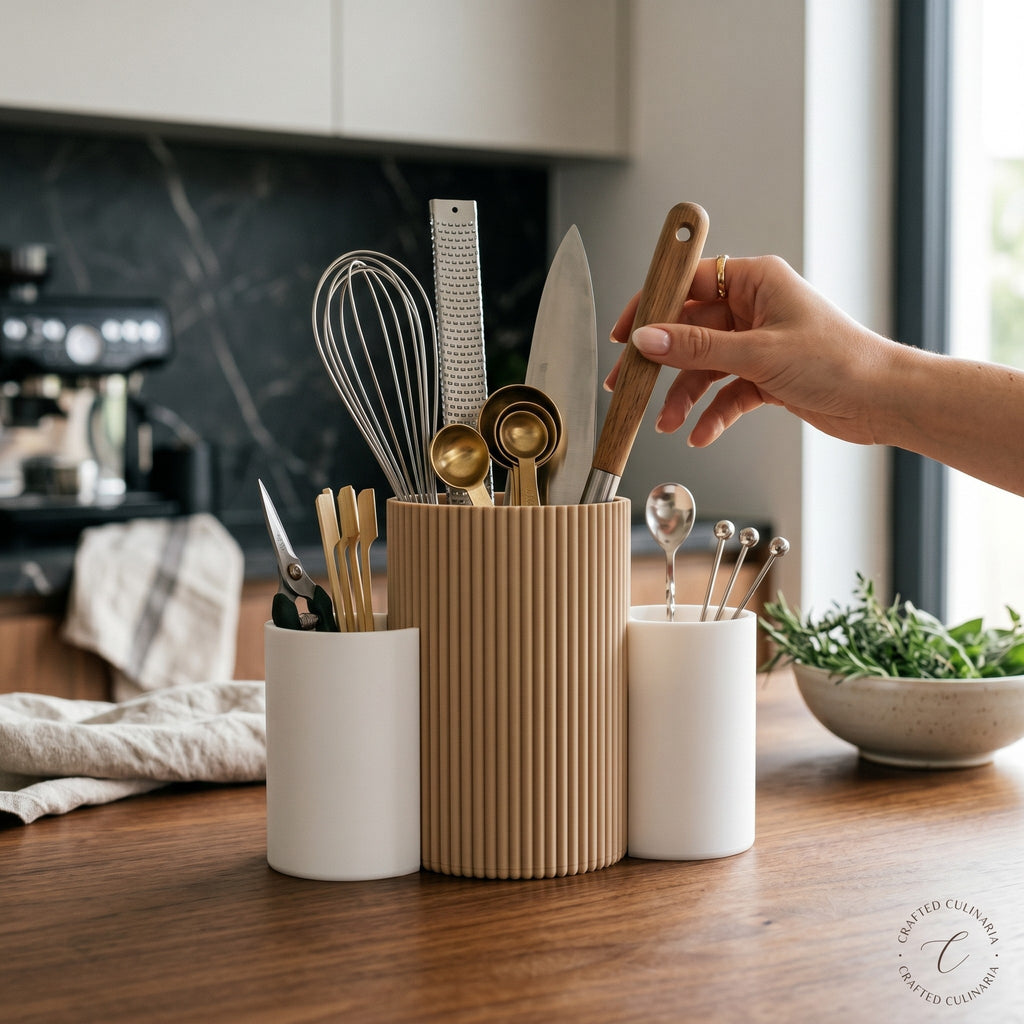 Three-Cup Combo – Kitchen Utensil Caddy