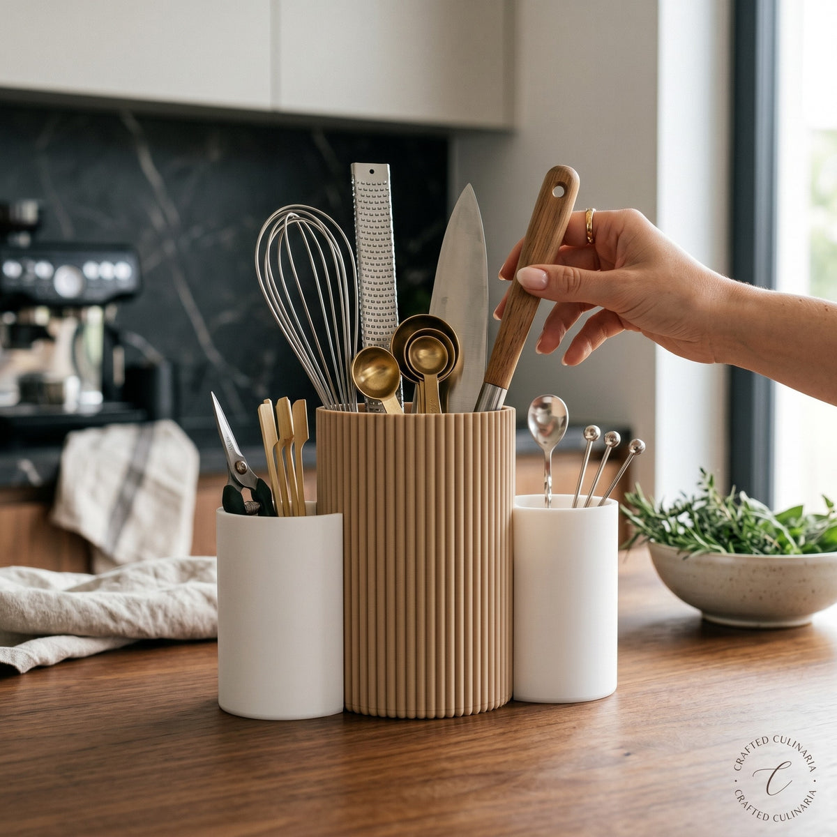 Three-Cup Combo – Kitchen Utensil Caddy