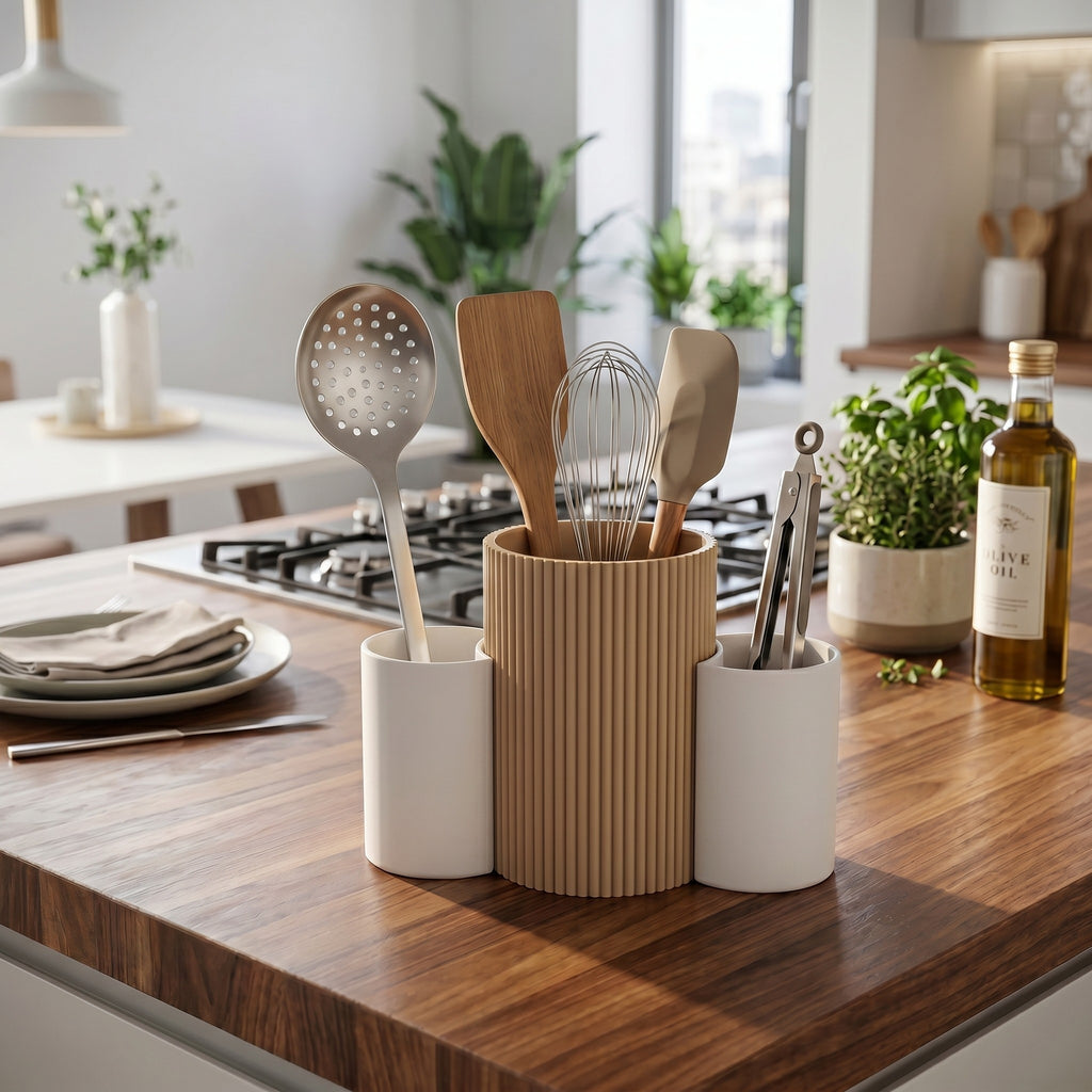Three-Cup Combo – Kitchen Utensil Caddy