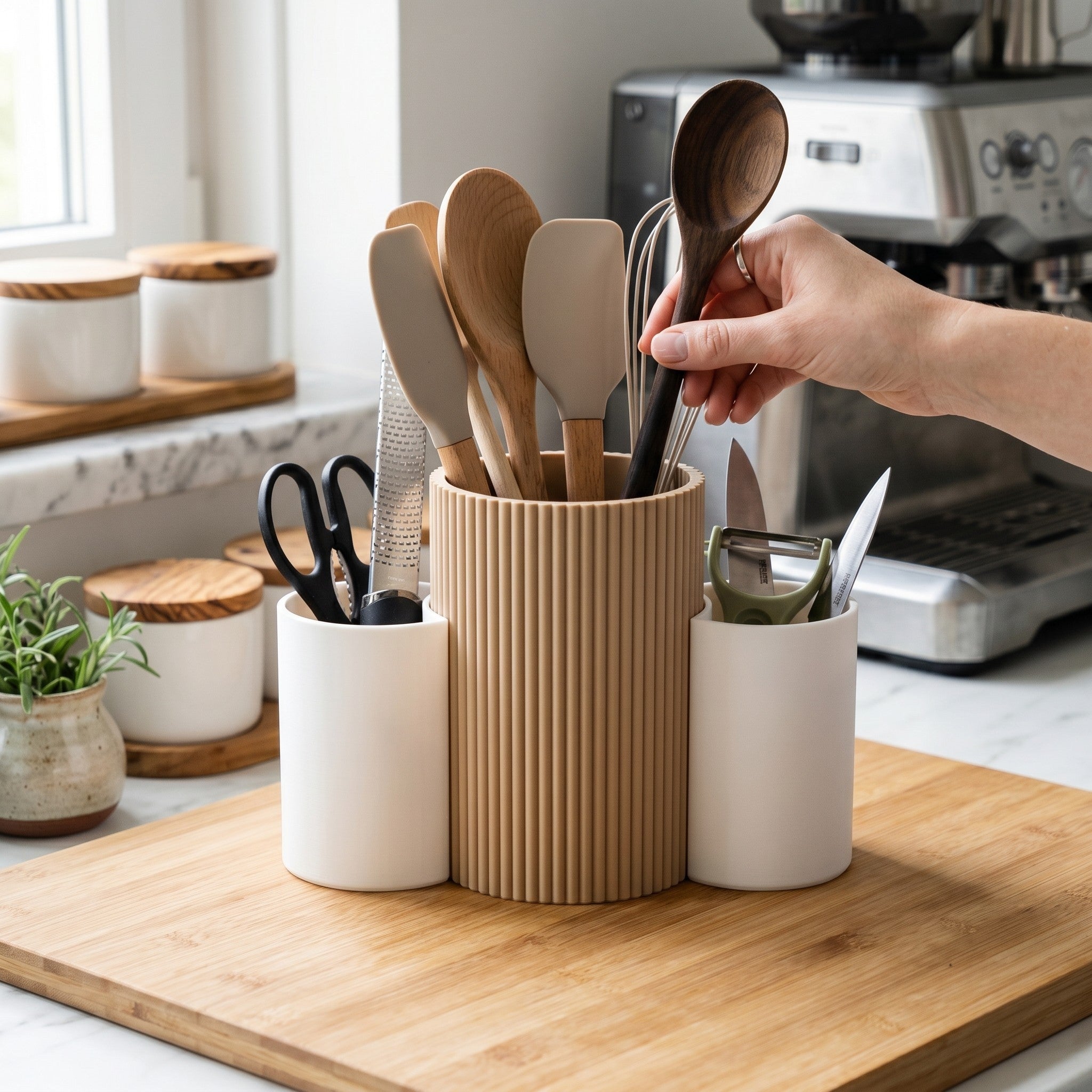 Three-Cup Combo – Kitchen Utensil Caddy